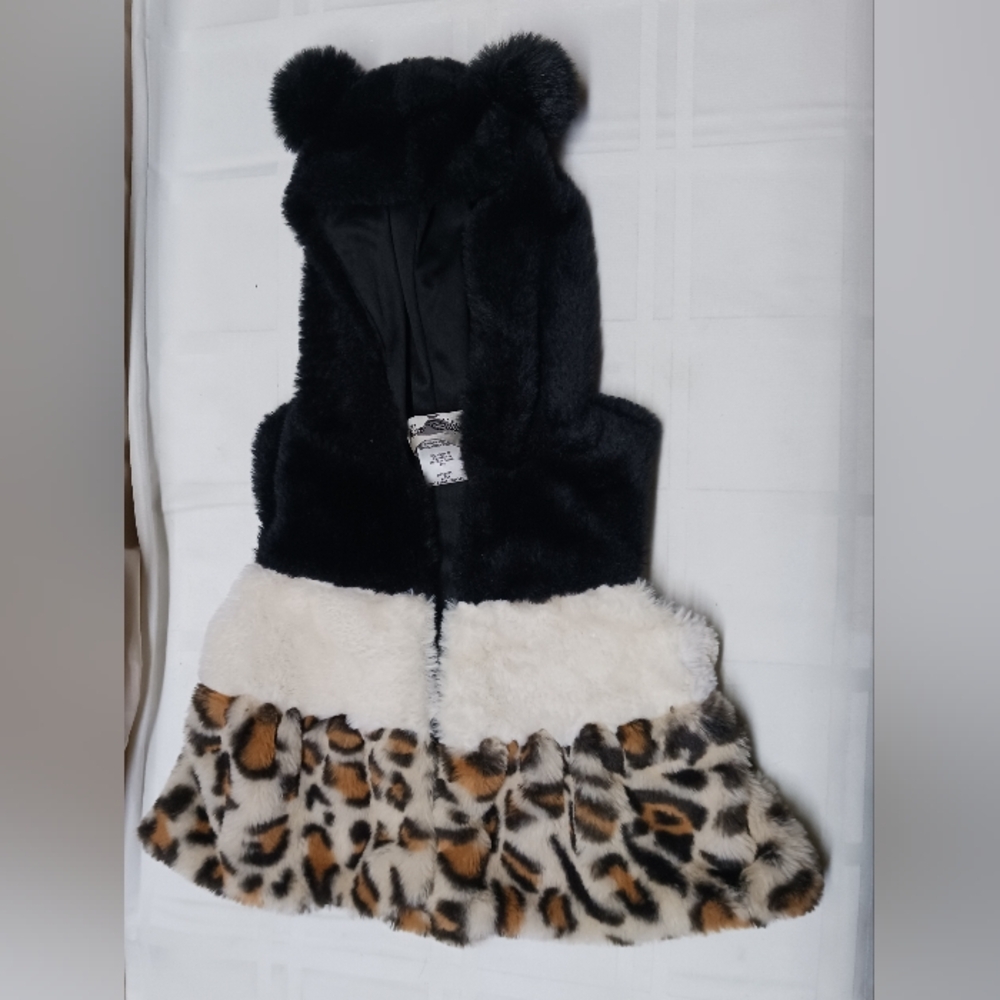 Rare Editions Faux Fur Hooded Vest / Size 24mo